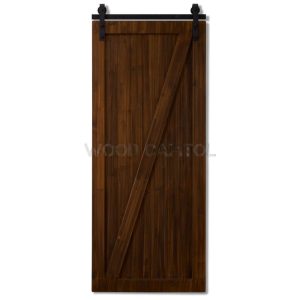 Solid Pine Wood Barn Door in Walnut finish