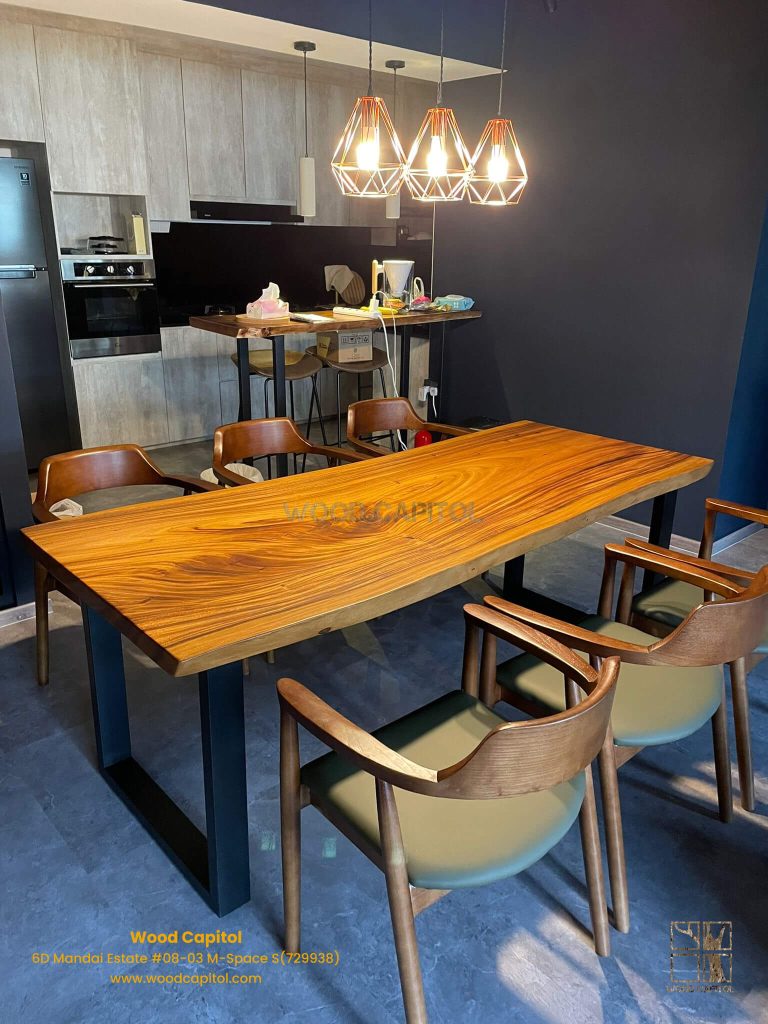 IMAGE 80 1 wooden dining table with 6 seating