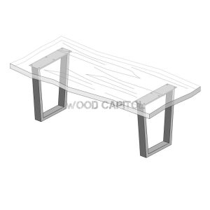 Slope Powder Coated Legs for Wood Slabs Dining Table