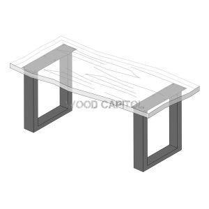 Square Powder Coated Legs for Solid Wood Table