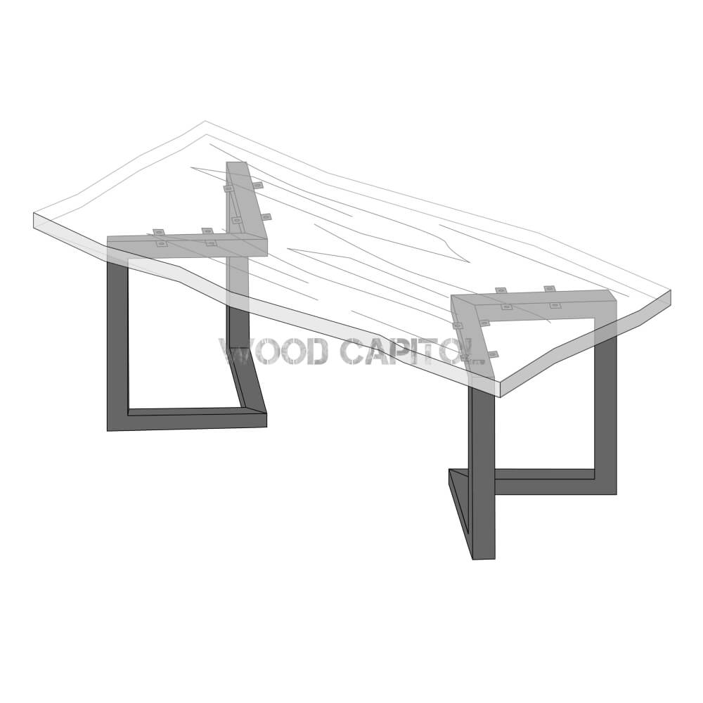 Triangle Powder Coated Legs for Wooden Dining Table
