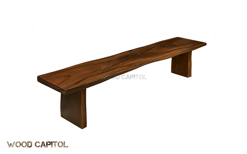 Custom bench made with suar wood slab Custom bench made with suar wood slab