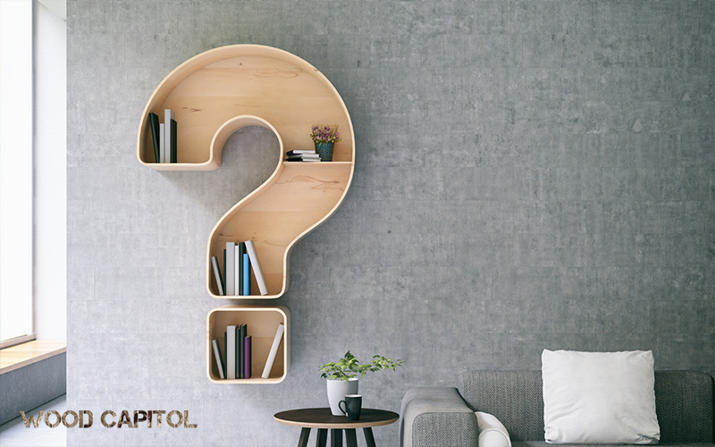 Wooden shelf in a question mark shape Wooden shelf in a question mark shape